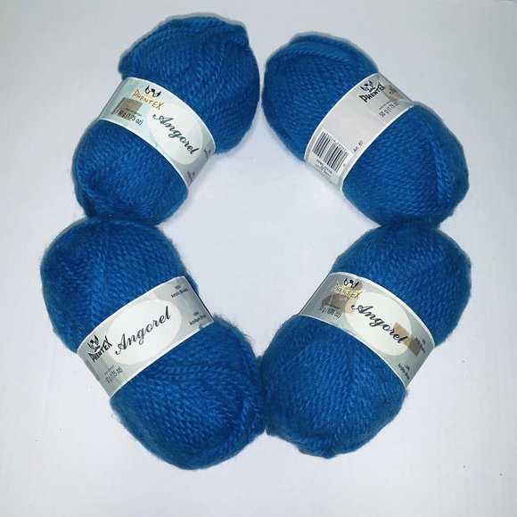 Phentex Angorel Office Vtg Lot 4 Phentex Angorel Yarn Crochet Saxe Blue Poshmark